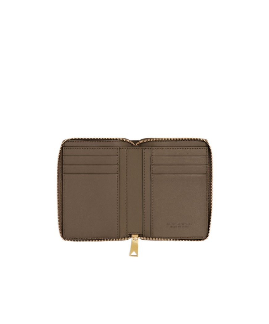Bottega Veneta Full Zipper Wallet In Brown