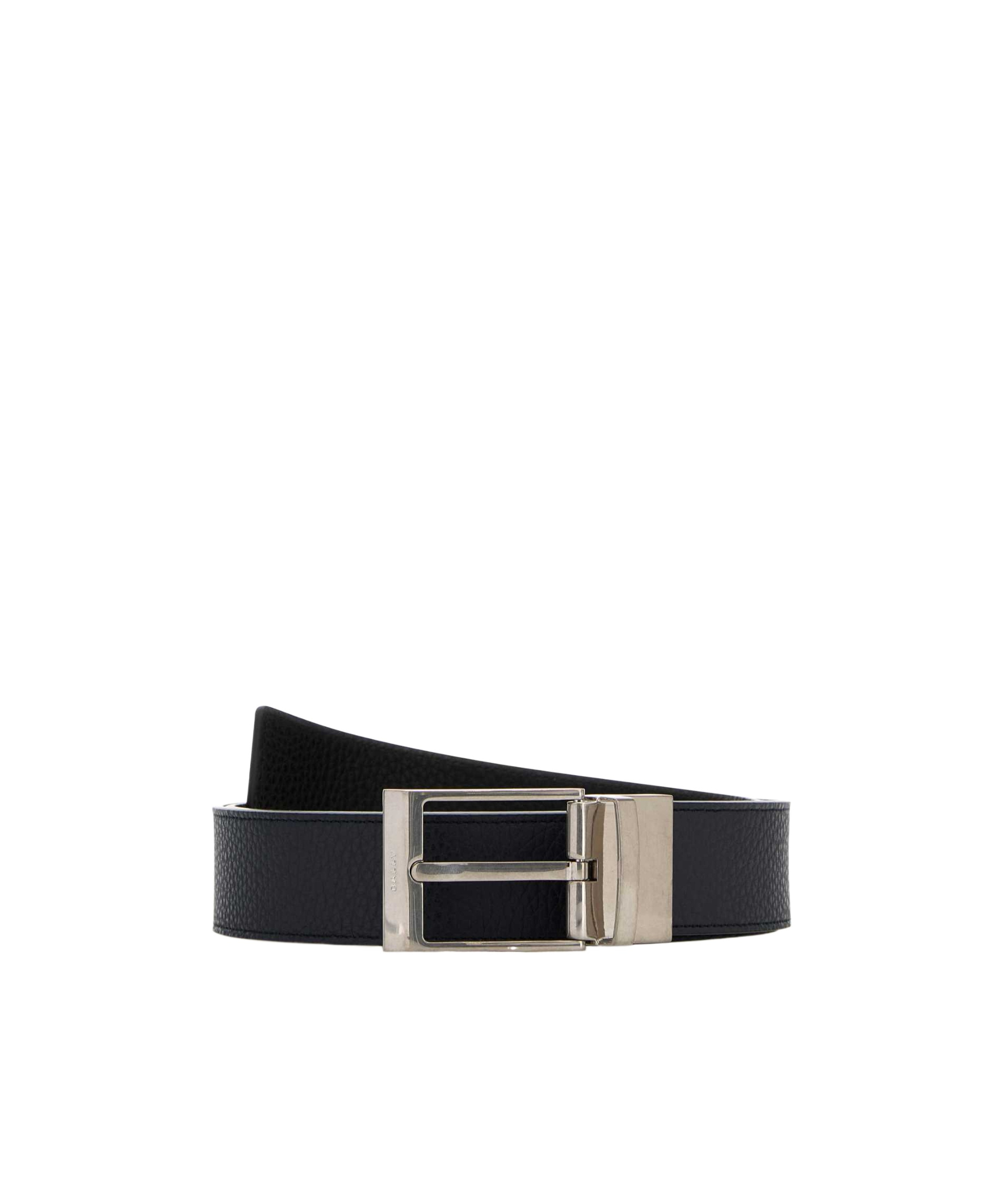 Bally Reversible Leather Belt Midnight In Black
