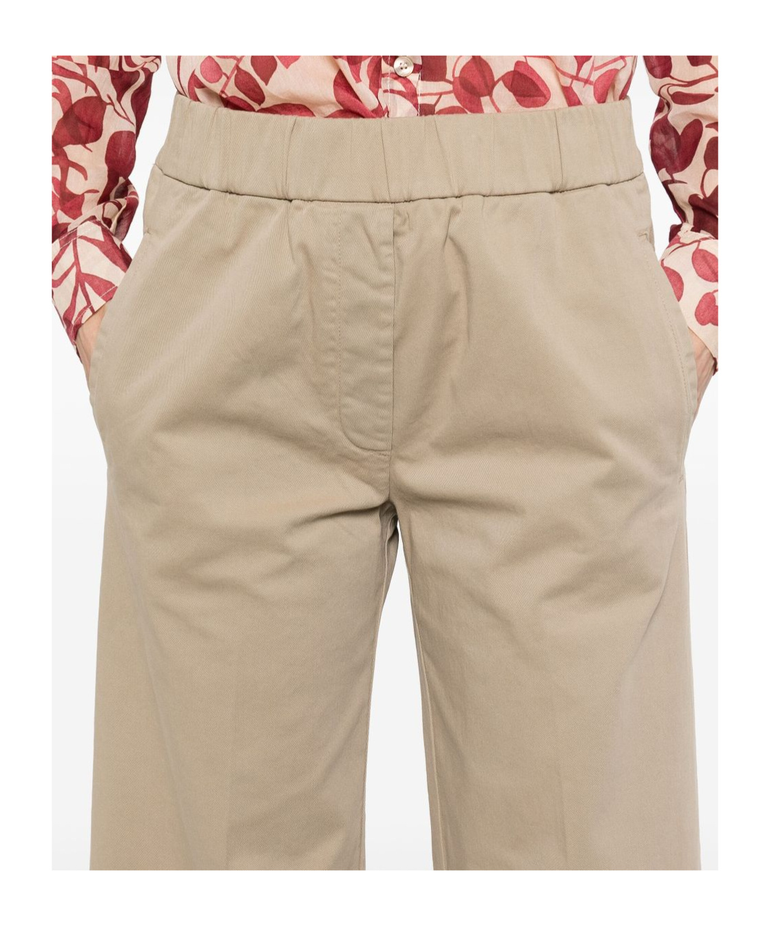 Forte Forte Cotton High Waisted Trousers In Nude
