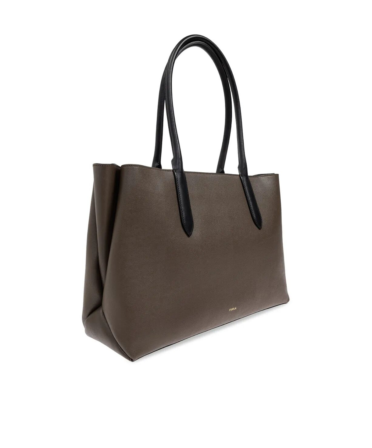 Furla Leather Tote Bag In Brown