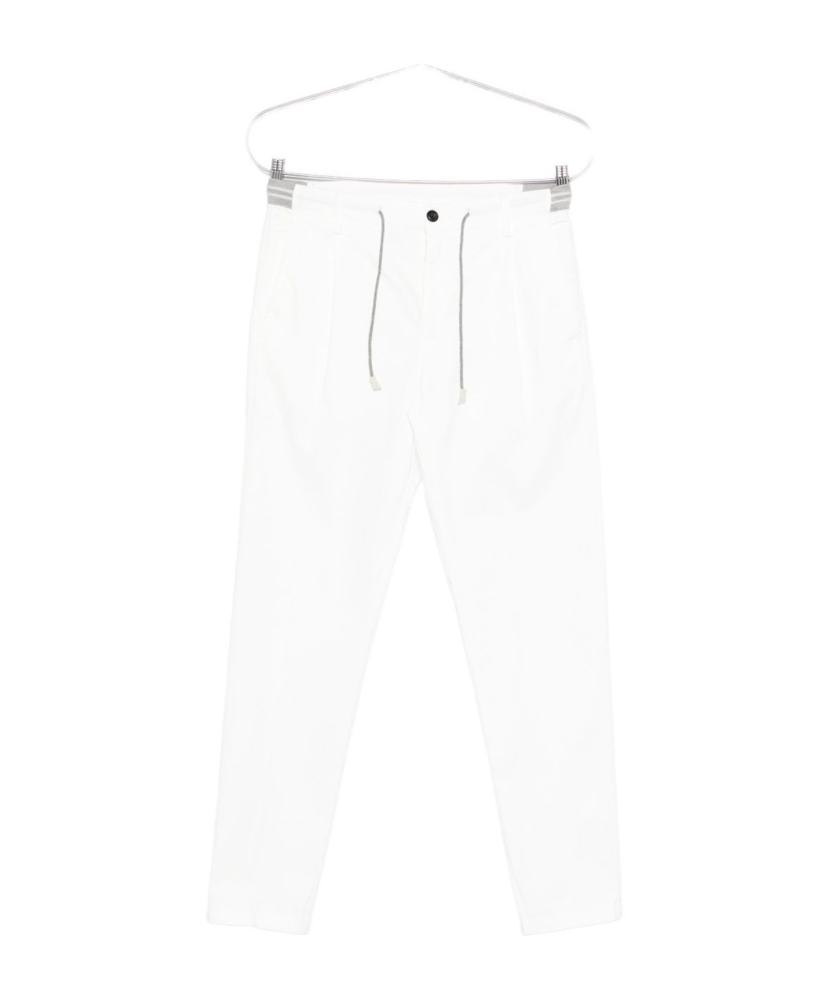 Eleventy Pleated Drawstring-waist Trousers In White