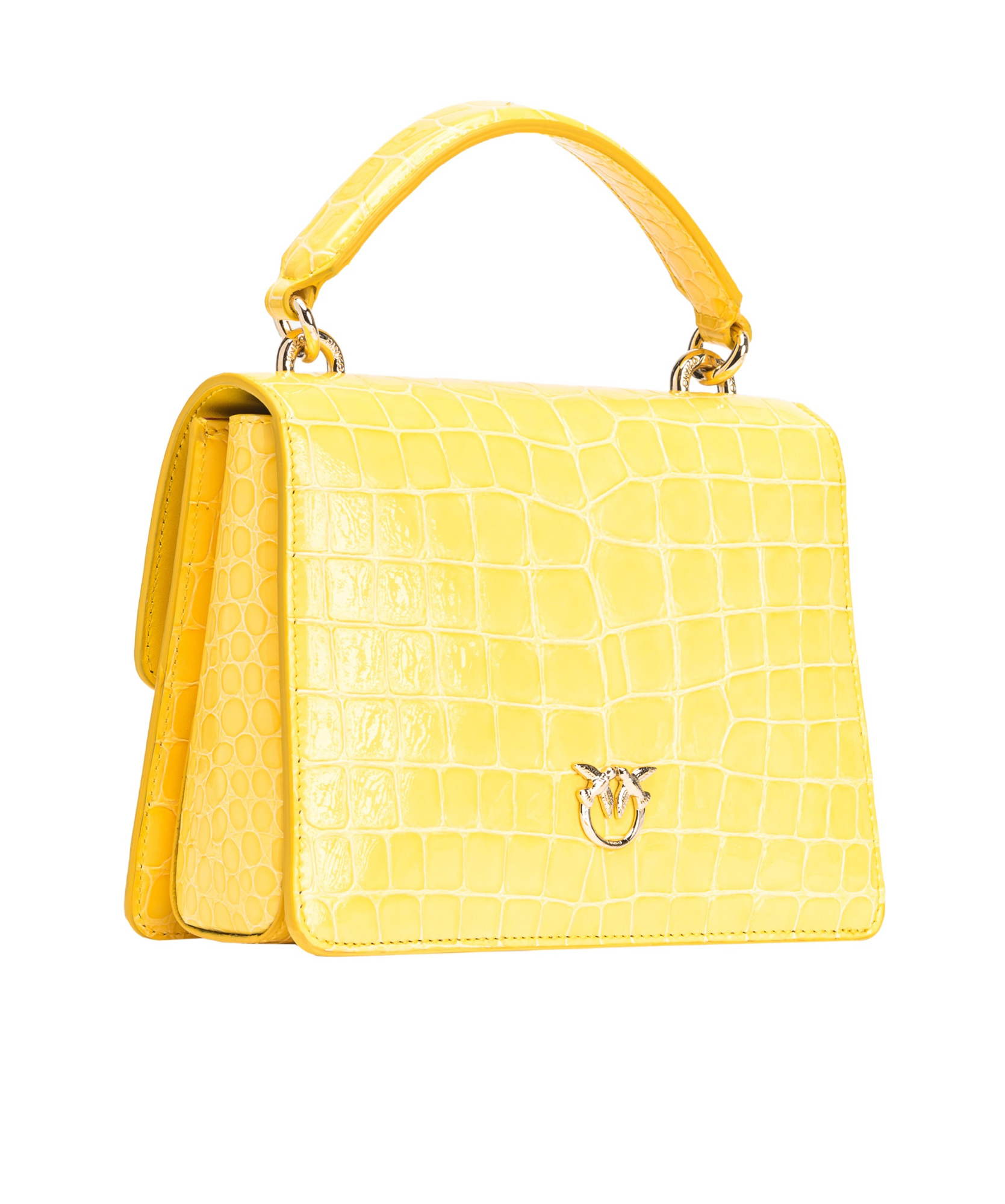Pinko Adjustable Strap Shoulder Bag In Yellow