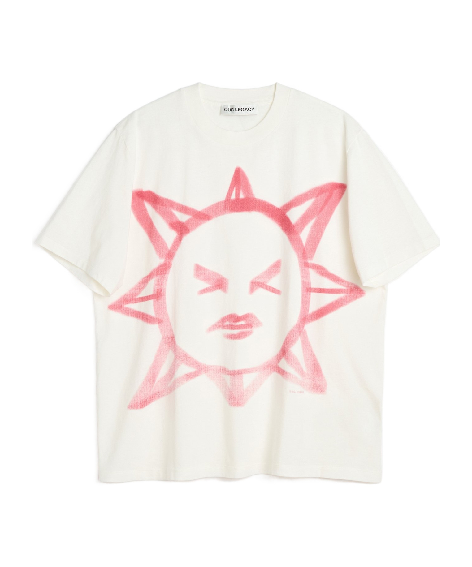 Our Legacy Box T-shirt Off White Cotton T-shirt With Graphic Sun Print - Box T-shirt In White