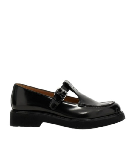 Church's Black Buckle Strap Loafers In Black