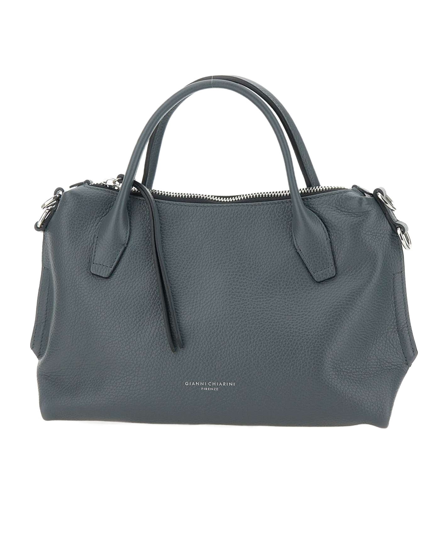 Gianni Chiarini Logo Embossed Zipped Tote Bag In Gray