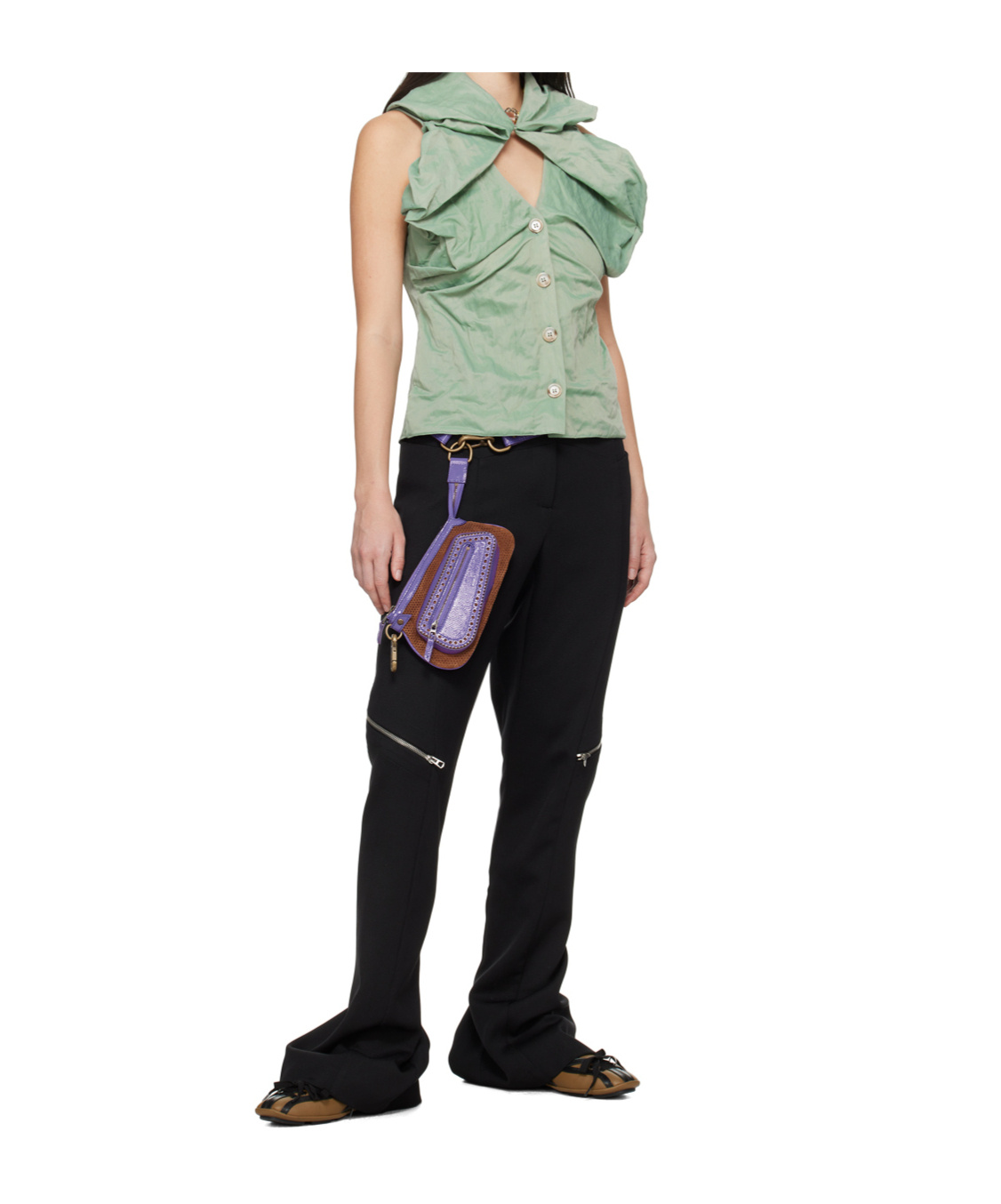 Kiko Kostadinov Green Lozan Tank Top In Green