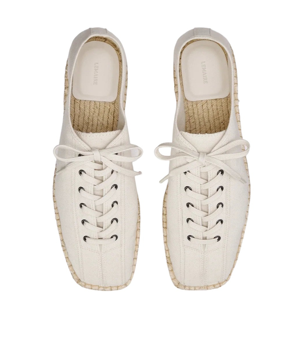 Lemaire Linoleum Laced Espadrilles In Off White