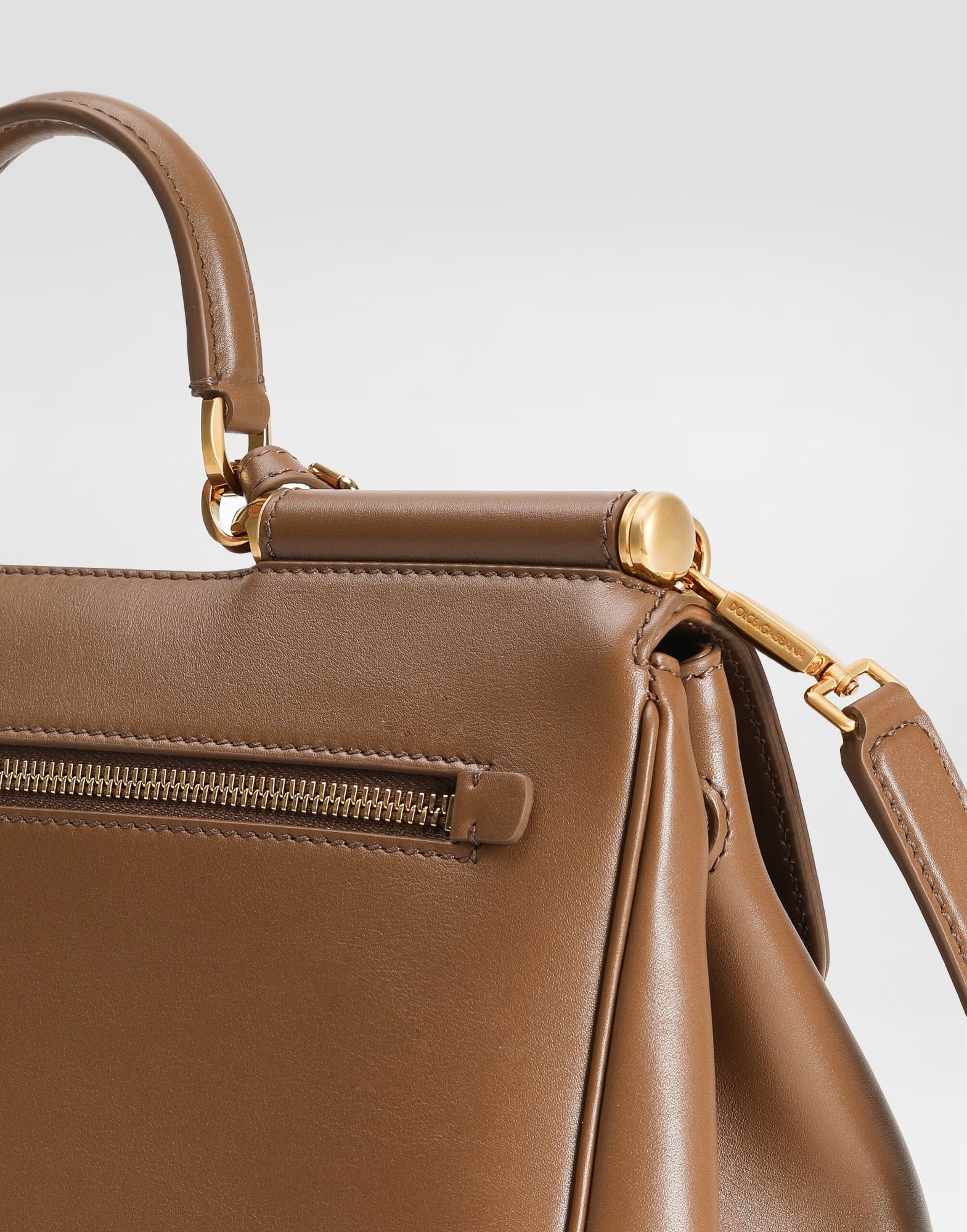 Dolce & Gabbana Handbag Soft Leather Padlock Detail In Neutral