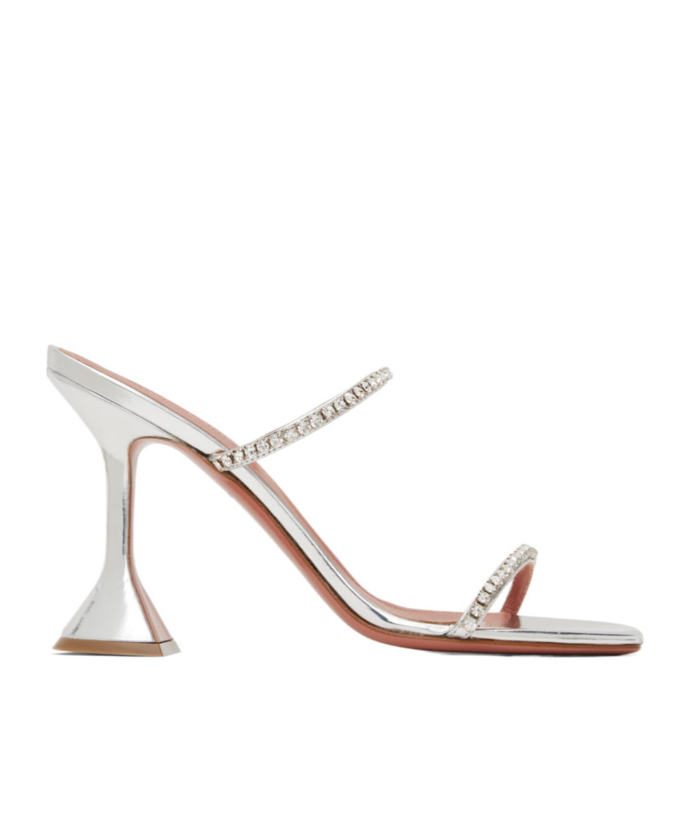 AMINA MUADDI GILDA CRYSTAL HIGH-HEELED SANDALS 