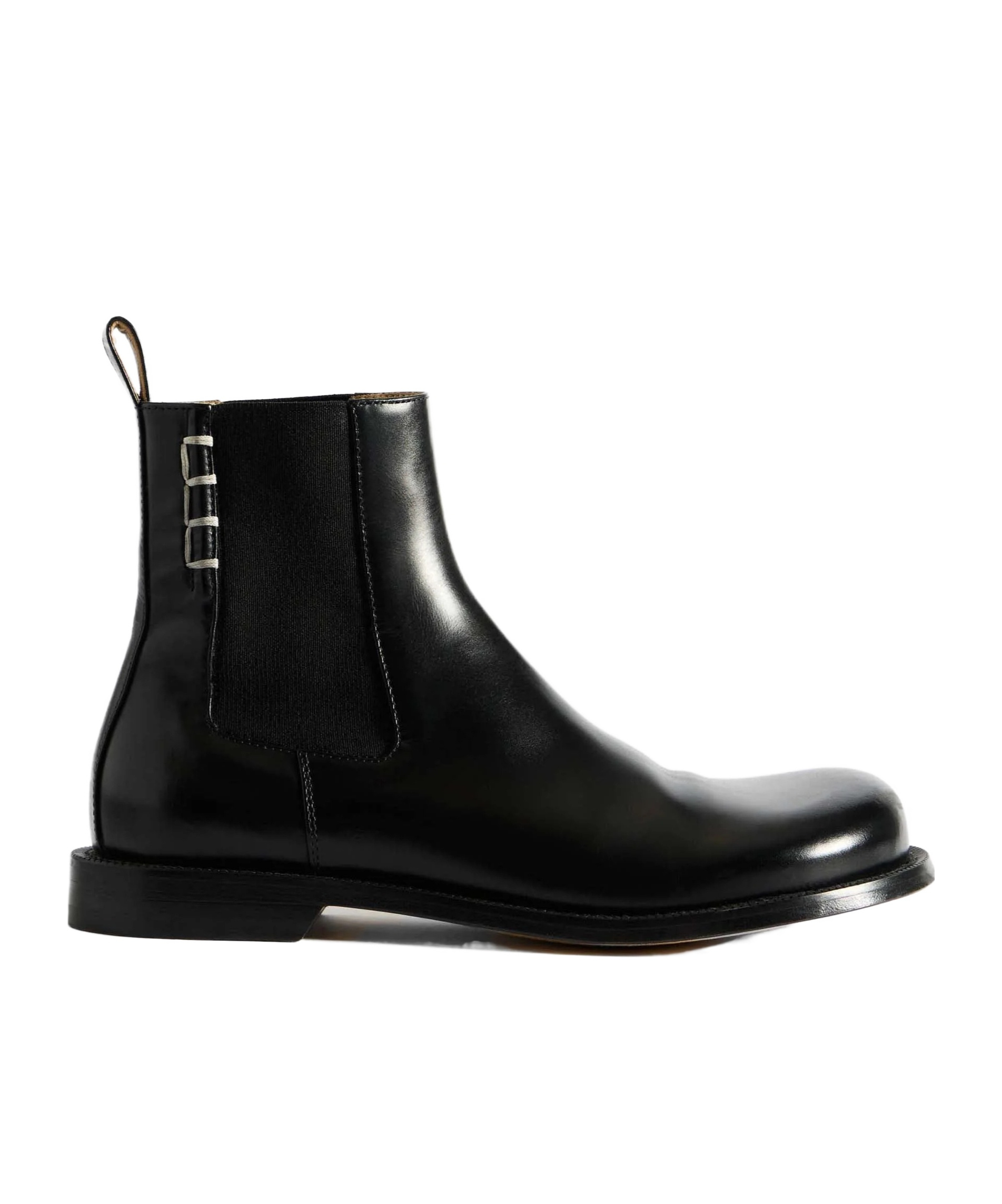 Jw Anderson Loafer Ankle Boots Round Toe Pull Tab In Black