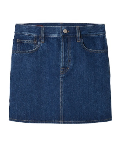 Gucci Mini Lasered Denim Skirt In Blue