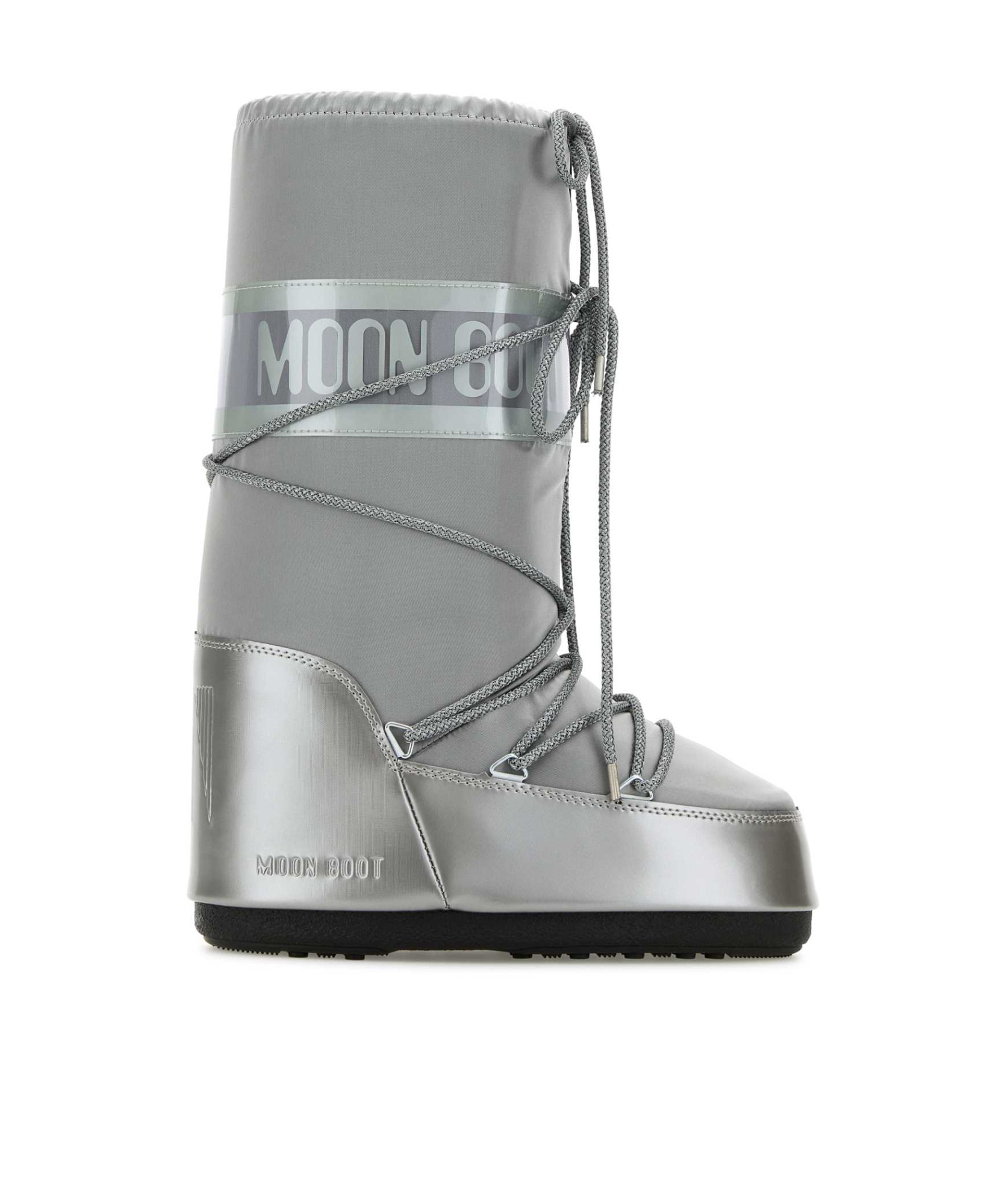 Moon Boot Icon Glance Metallic Shell And Pvc Snow Boots In Gray