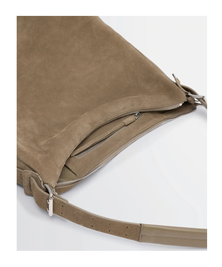 Lemaire Belted Hobo Bag In Brown