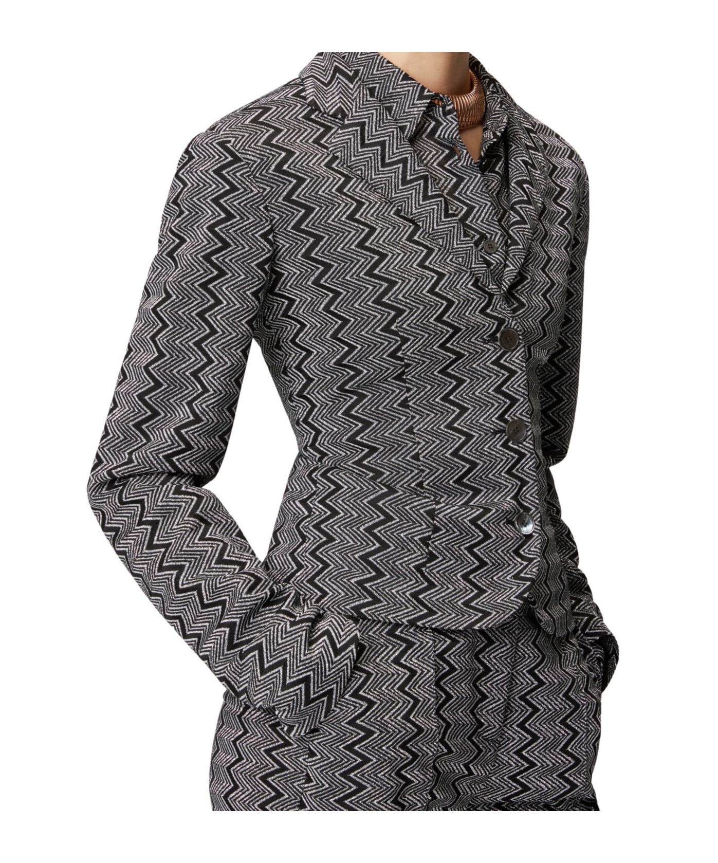 Missoni Long-sleeved Suit Jacket In Black