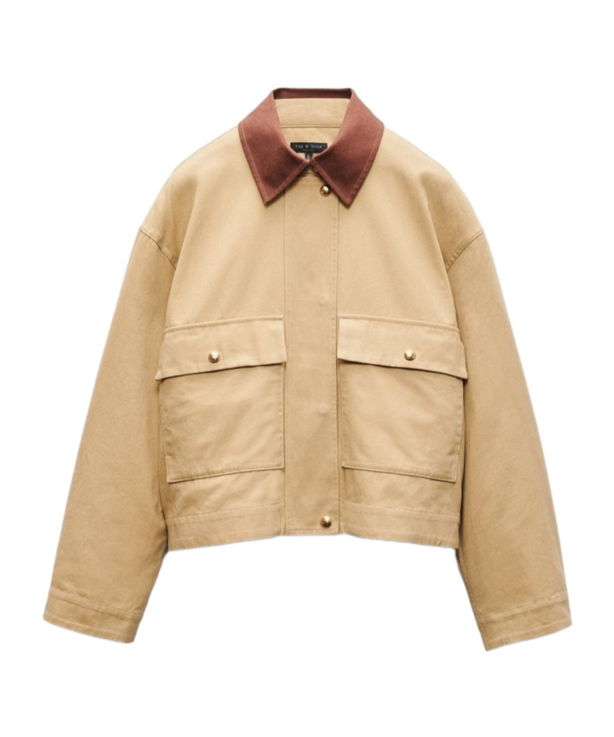 Rag & Bone Woman Jacket Sand Size L Cotton