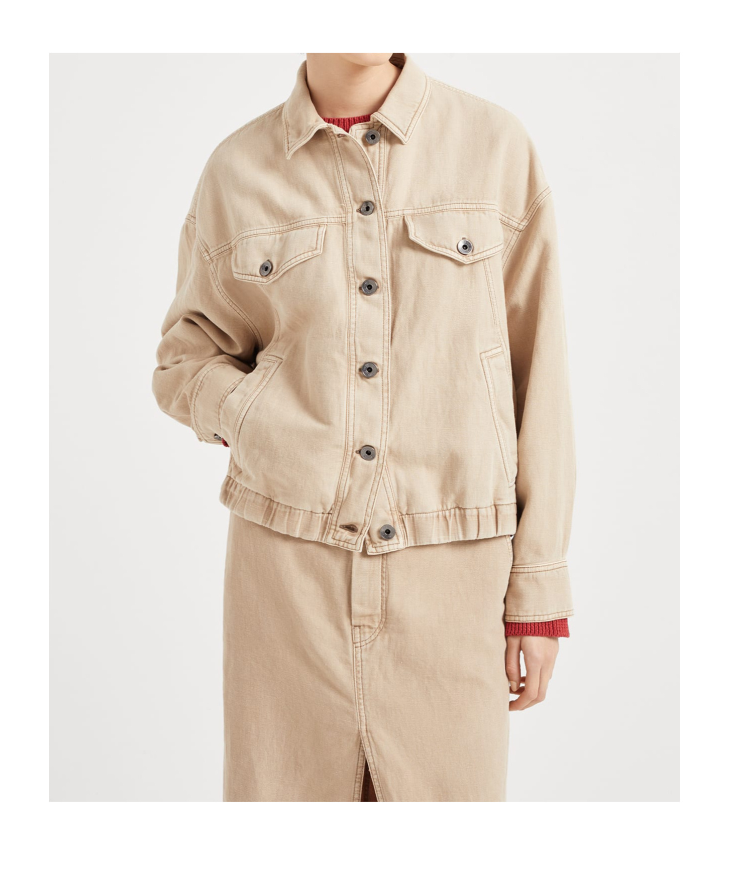 Brunello Cucinelli Padded Jacket In Nude