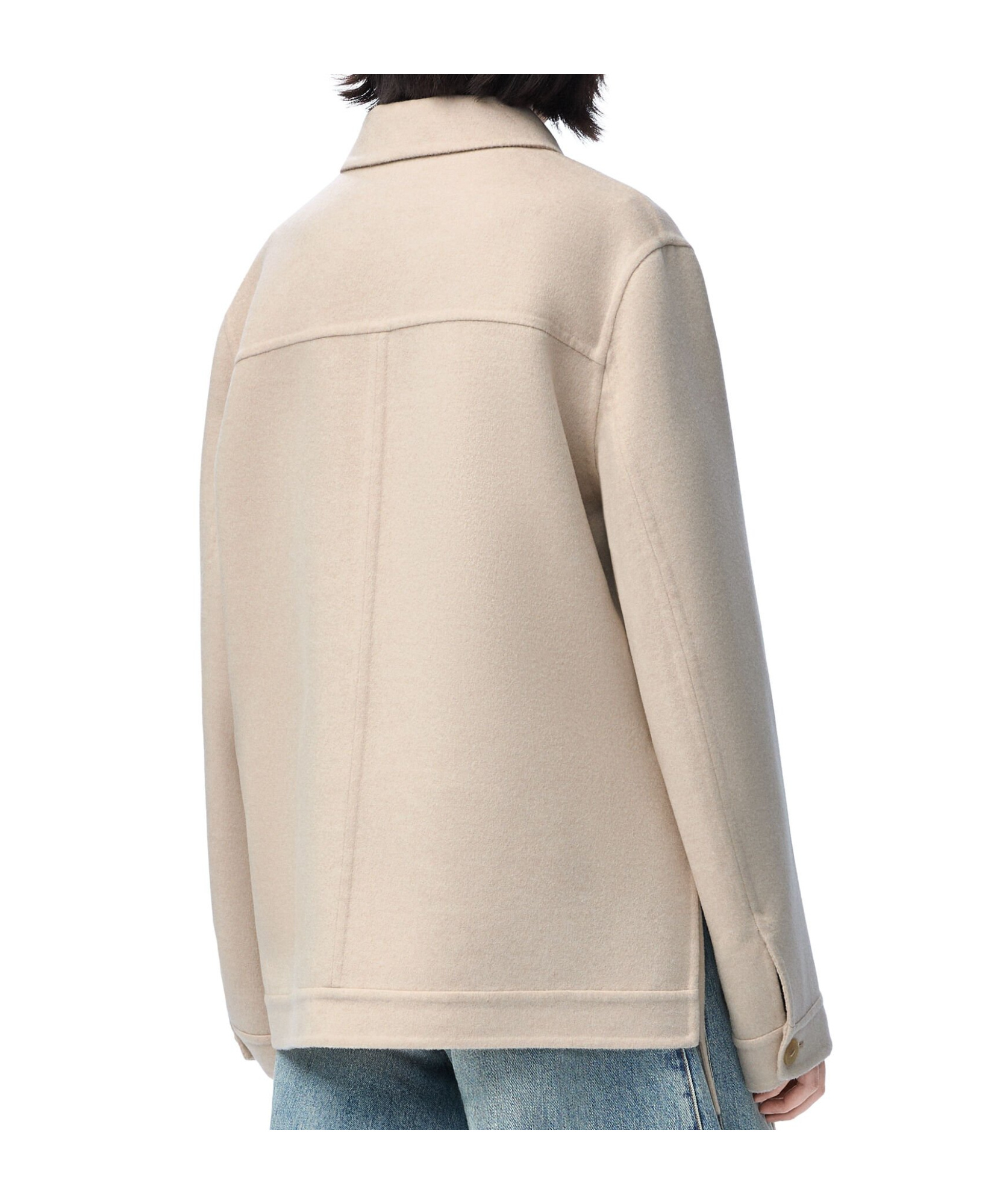 Shop Loewe Workwear Jacket In Wool And Cashmere In Nude