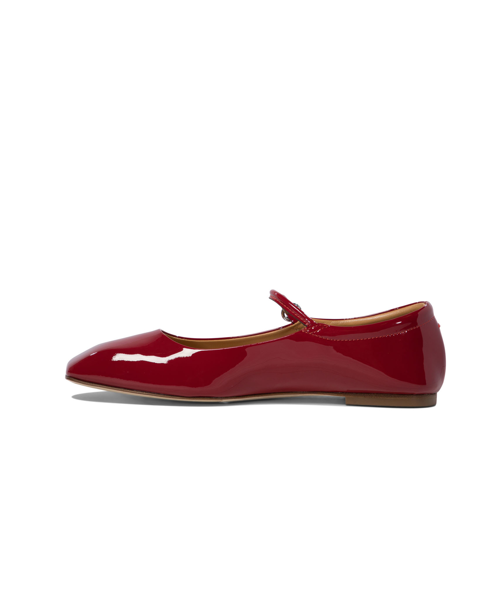 Aeyde 10mm Uma Patent Leather Flats In Red