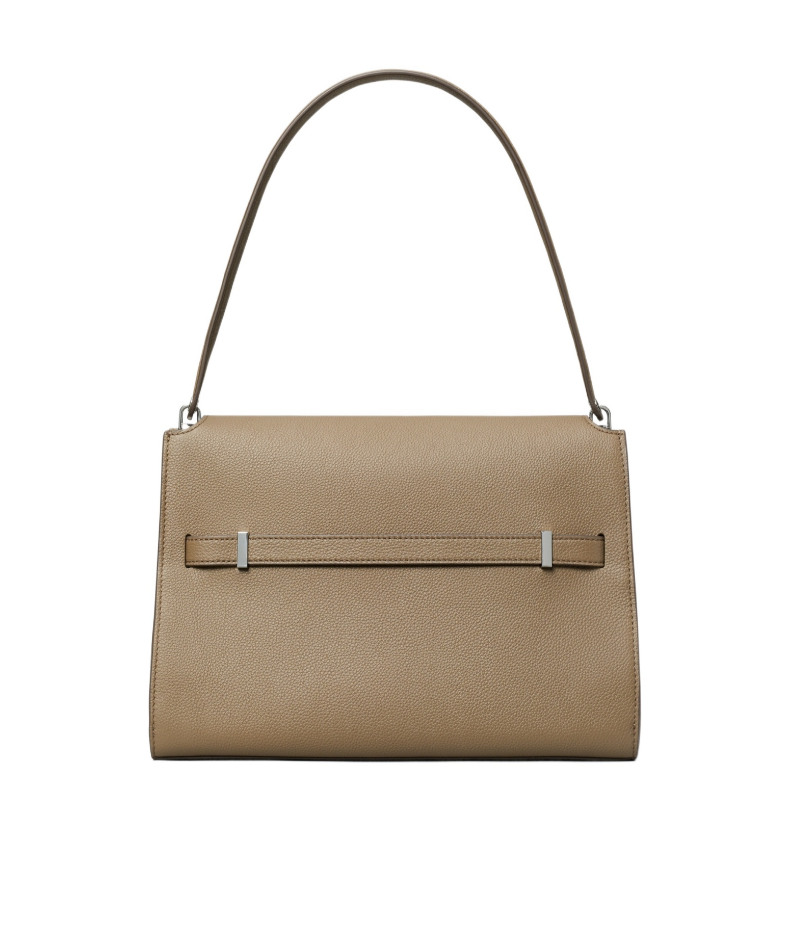 Tory Burch Lee Radziwill Pebble Leather Large Shoulder Bag In Gray