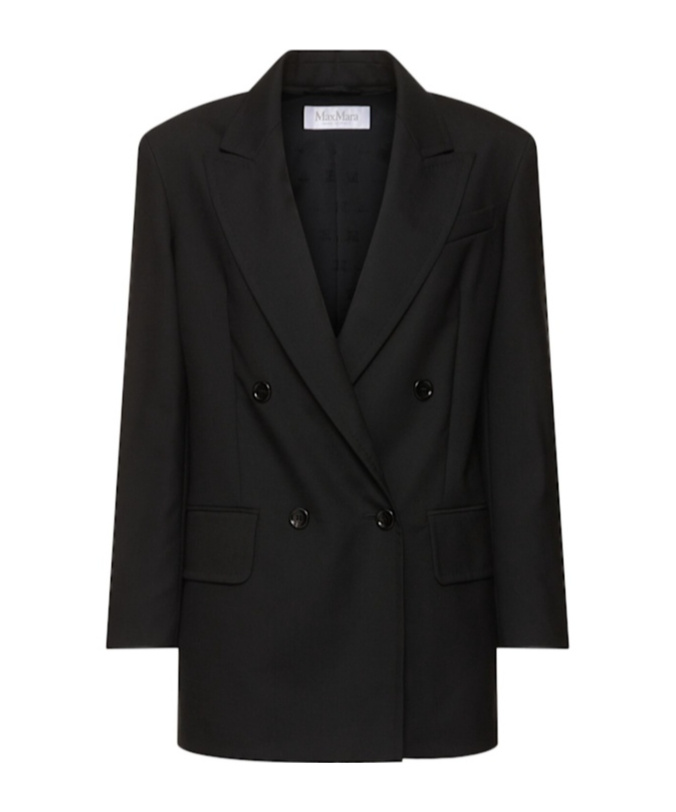 Max Mara Palanca Wool Blend Blazer In Black