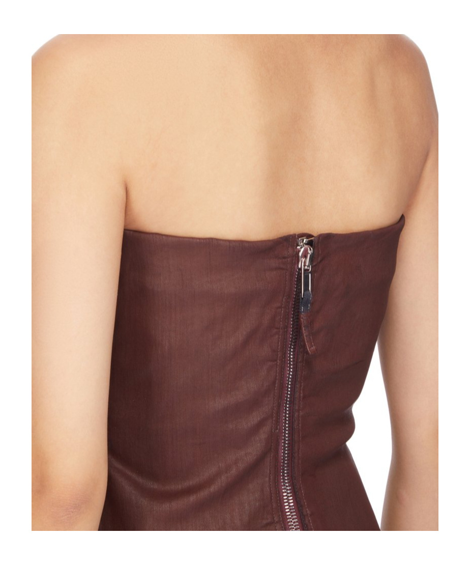 Rick Owens Drkshdw Strapless Corset Top In Brown