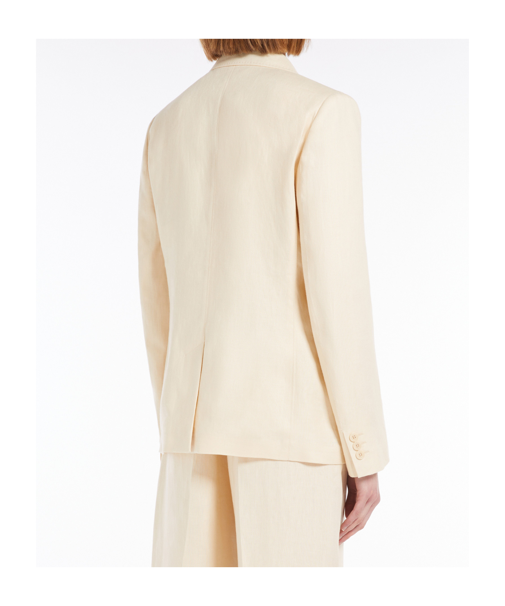 Weekend Max Mara Natural Stretch Wool Blazer In Ivory