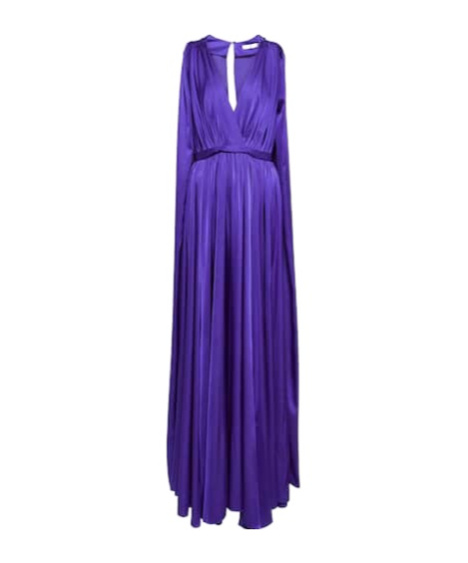 Safiyaa London Bridal Chiffon Cape Gown In Blue