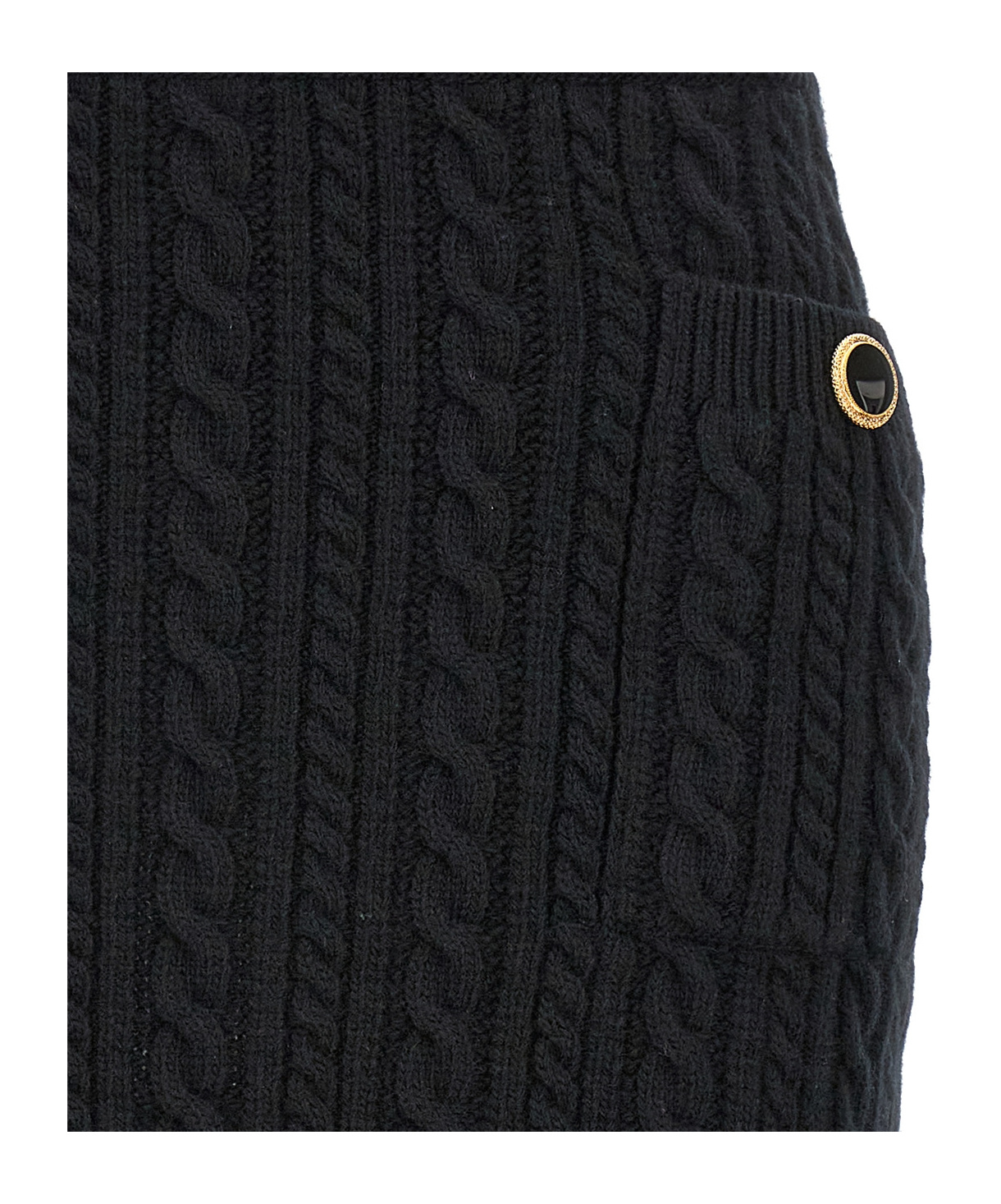 Alessandra Rich Mini Skirt With Jwl Buttons In Black