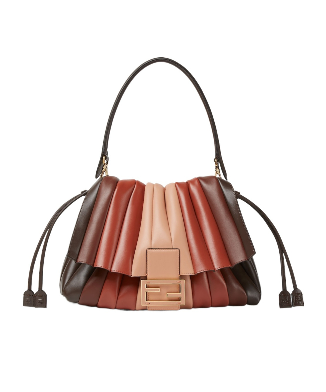 Fendi Multicolor Pleated Leather Bag In Multi