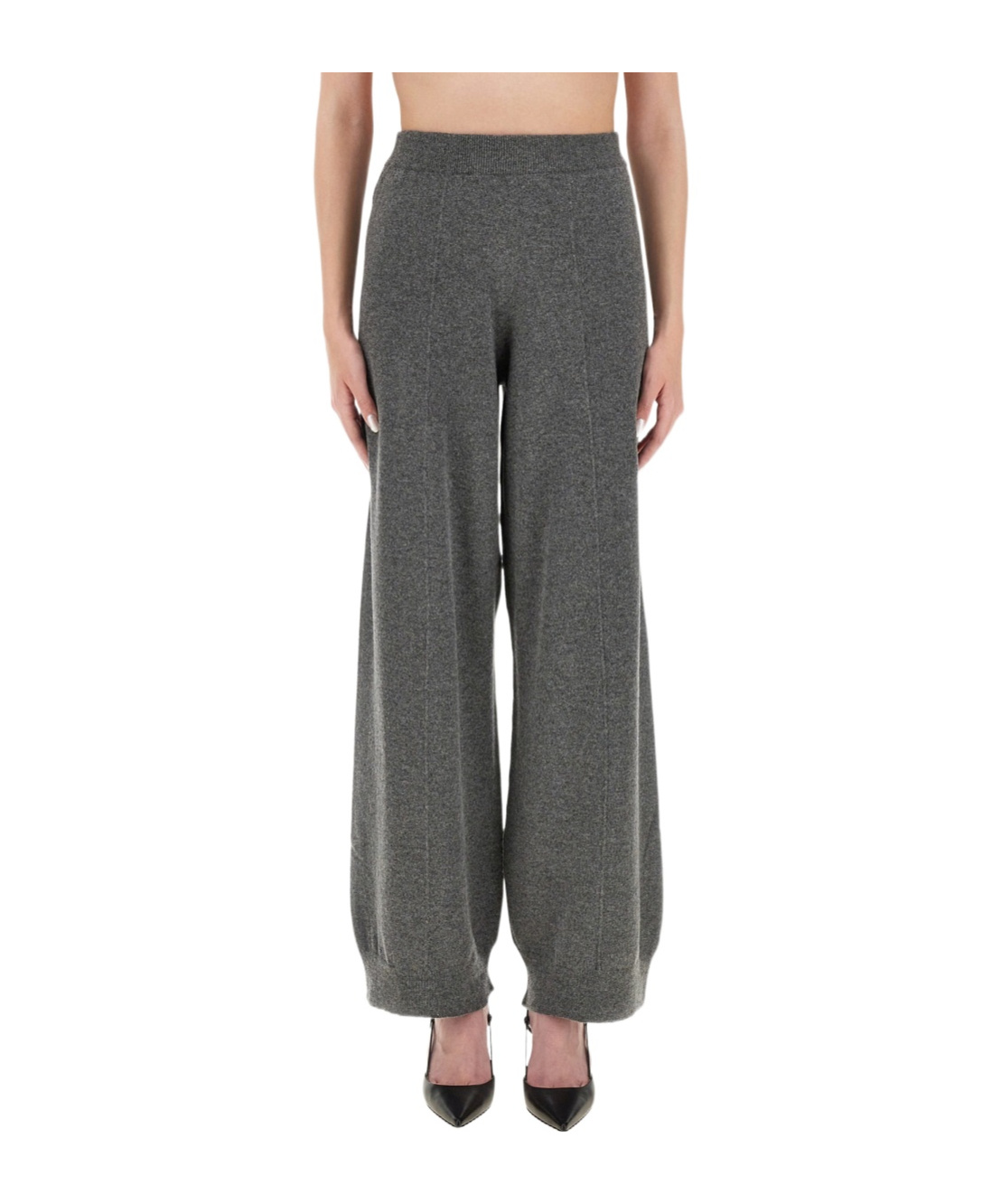 Fabiana Filippi Grey Wool Silk Cashmere Trousers In Gray