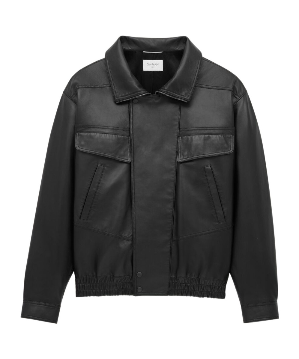 Saint Laurent Bomber Jacket In Lambskin In Black