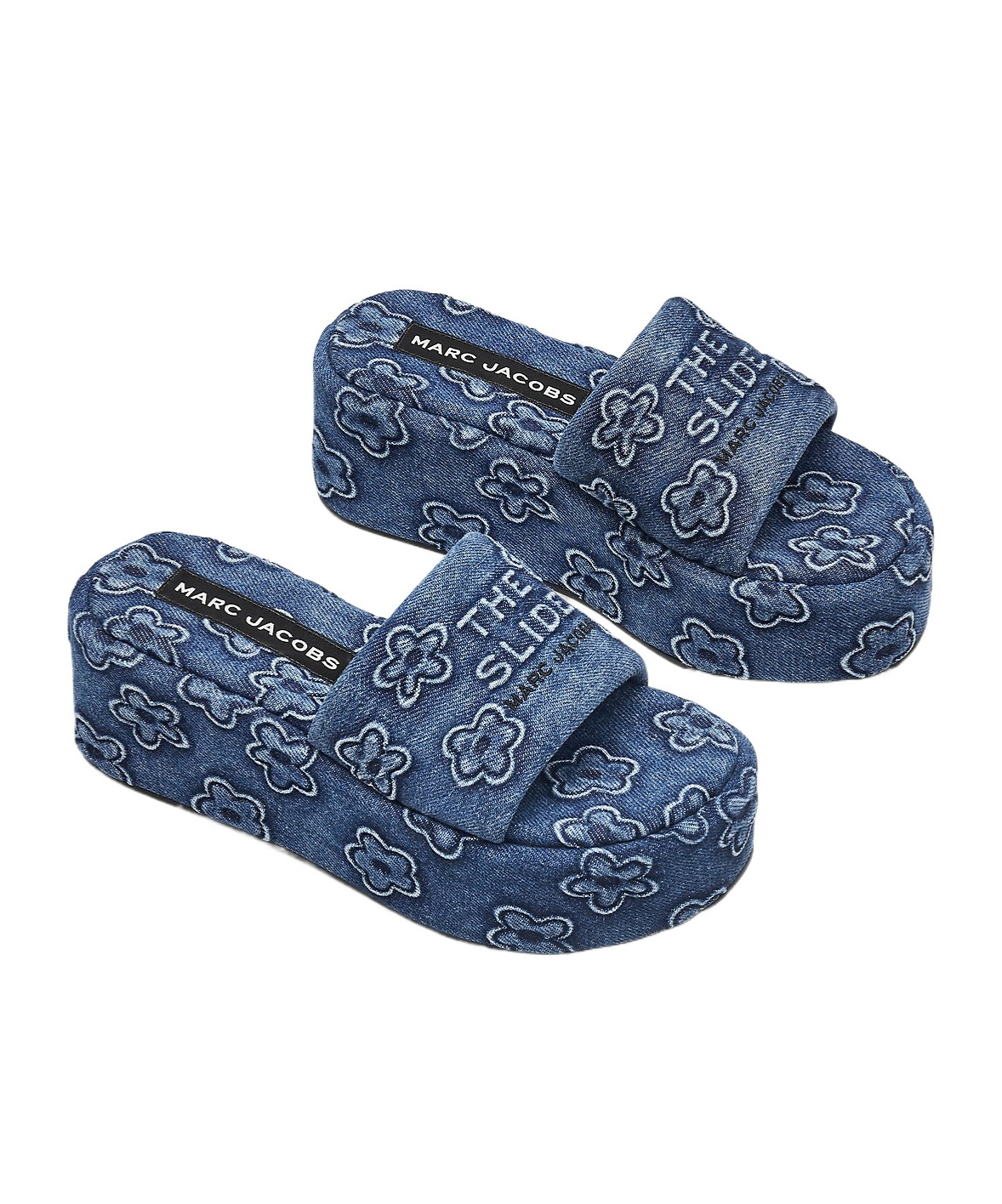 MARC JACOBS THE DAISY DENIM PLATFORM SANDALS