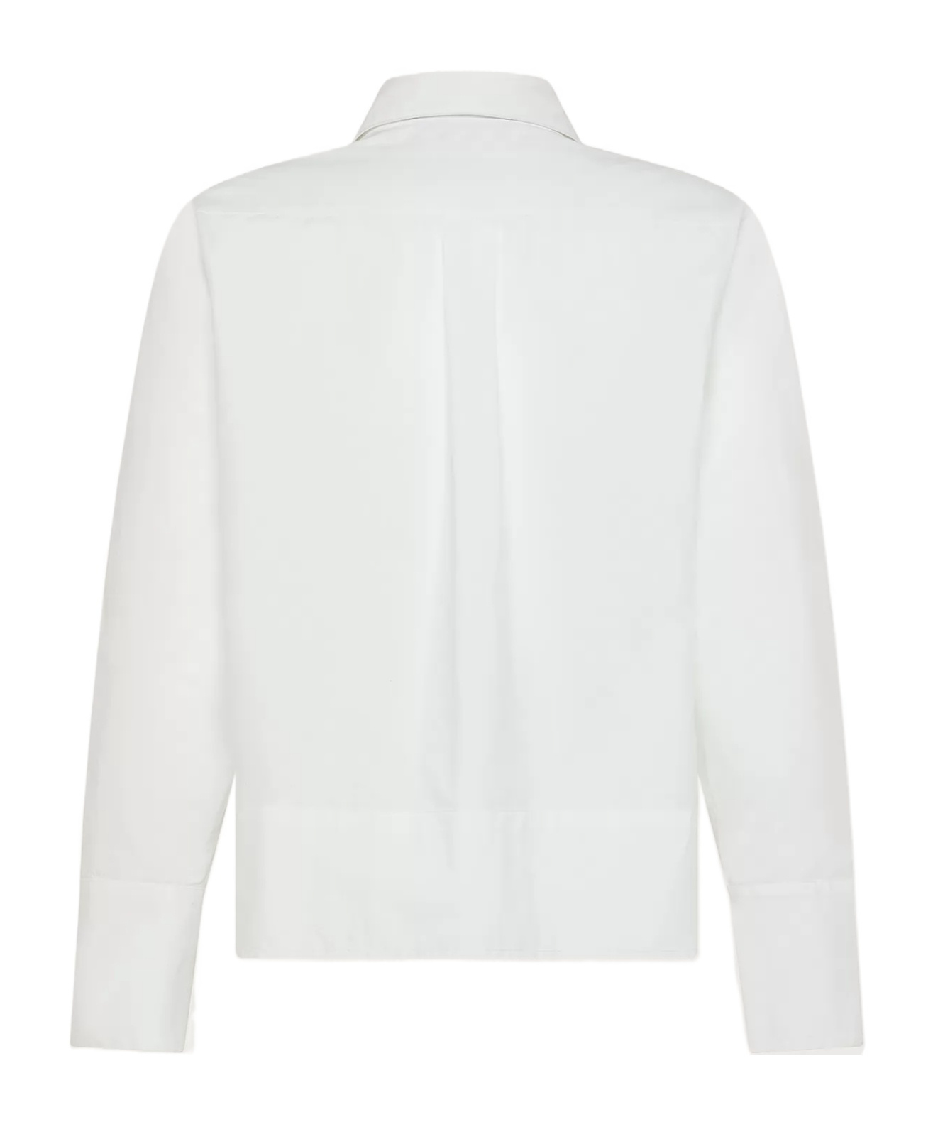 Seventy Plain Poplin Shirt With Stone Embroidery In White