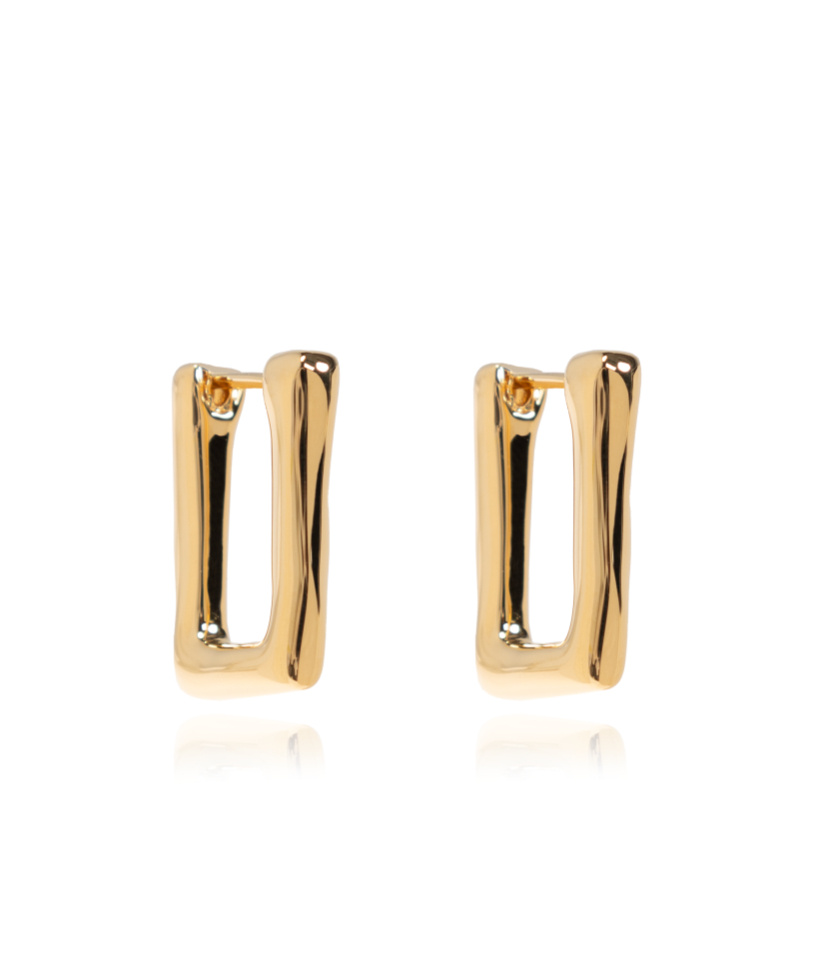 Jil Sander Rectangular Earrings In Yellow