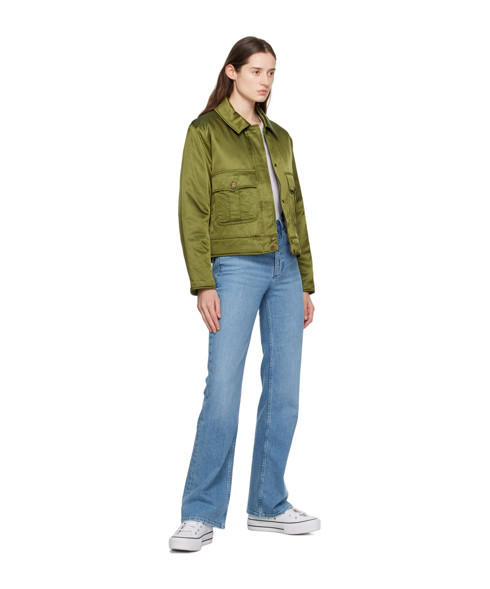 Frame The Slim Stacked Elastic Jeans In Blue