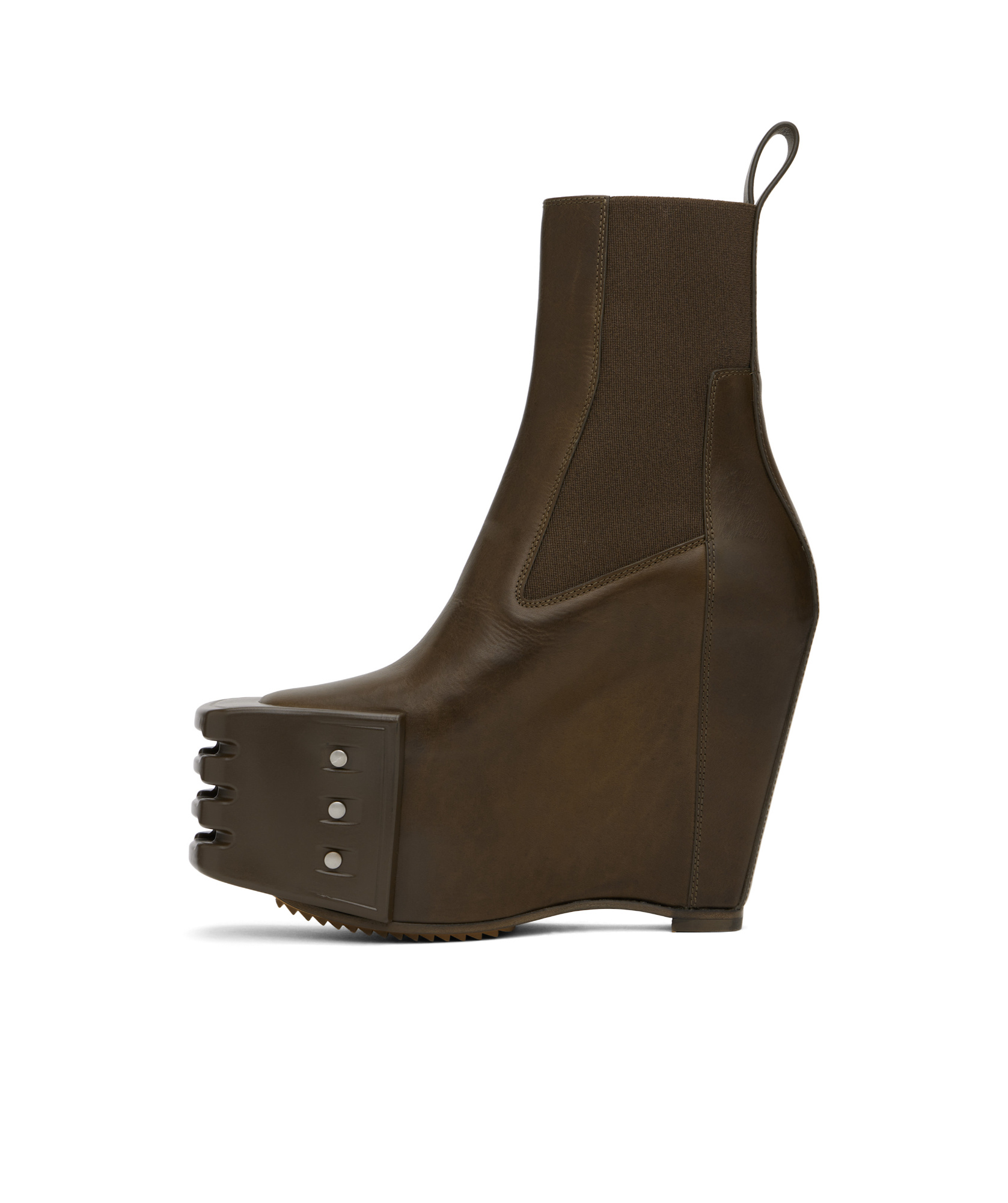 Rick Owens Grilled Wedge Beatle Boots In Green