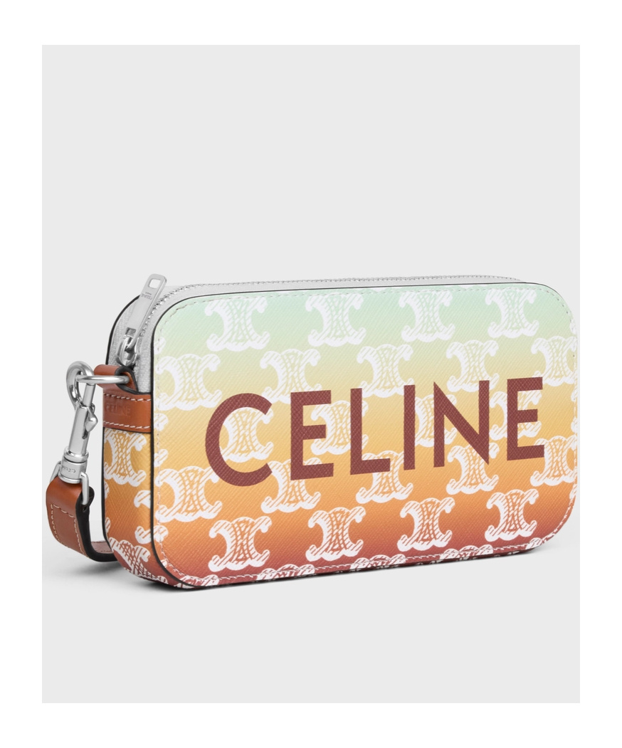 Celine Triomphe Canvas Sunset Shoulder Bag In White