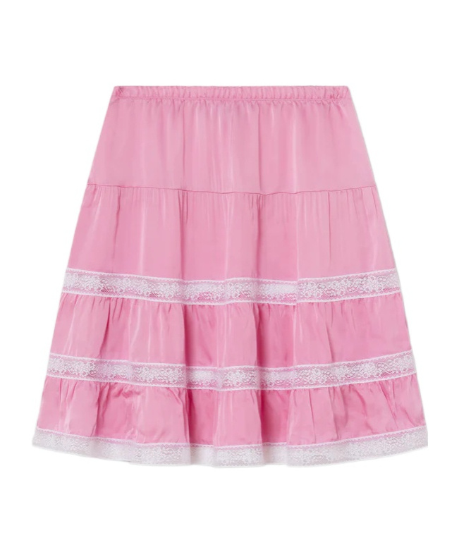 Gimaguas Cielo Lace-trim Skirt In Pink