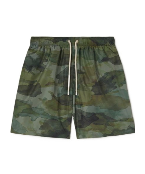 Palm Angels Camouflage Printed Swimming Trunks In Green