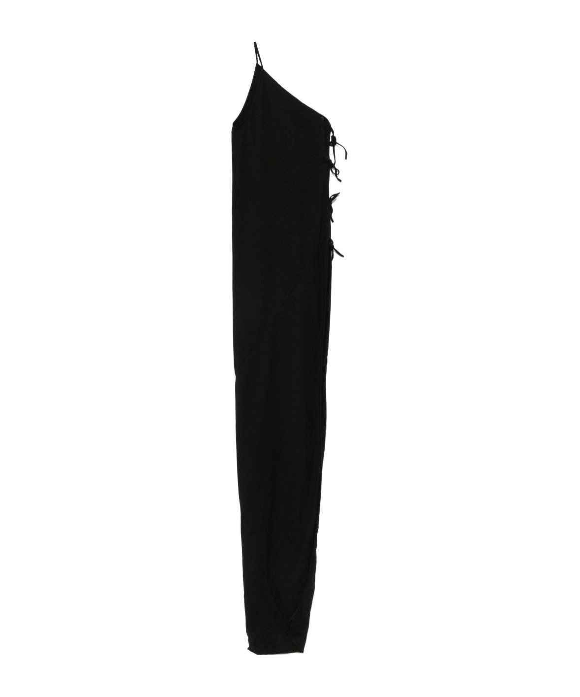 Rick Owens Drkshdw One Shoulder Maxi Dress With Side Slit In Black