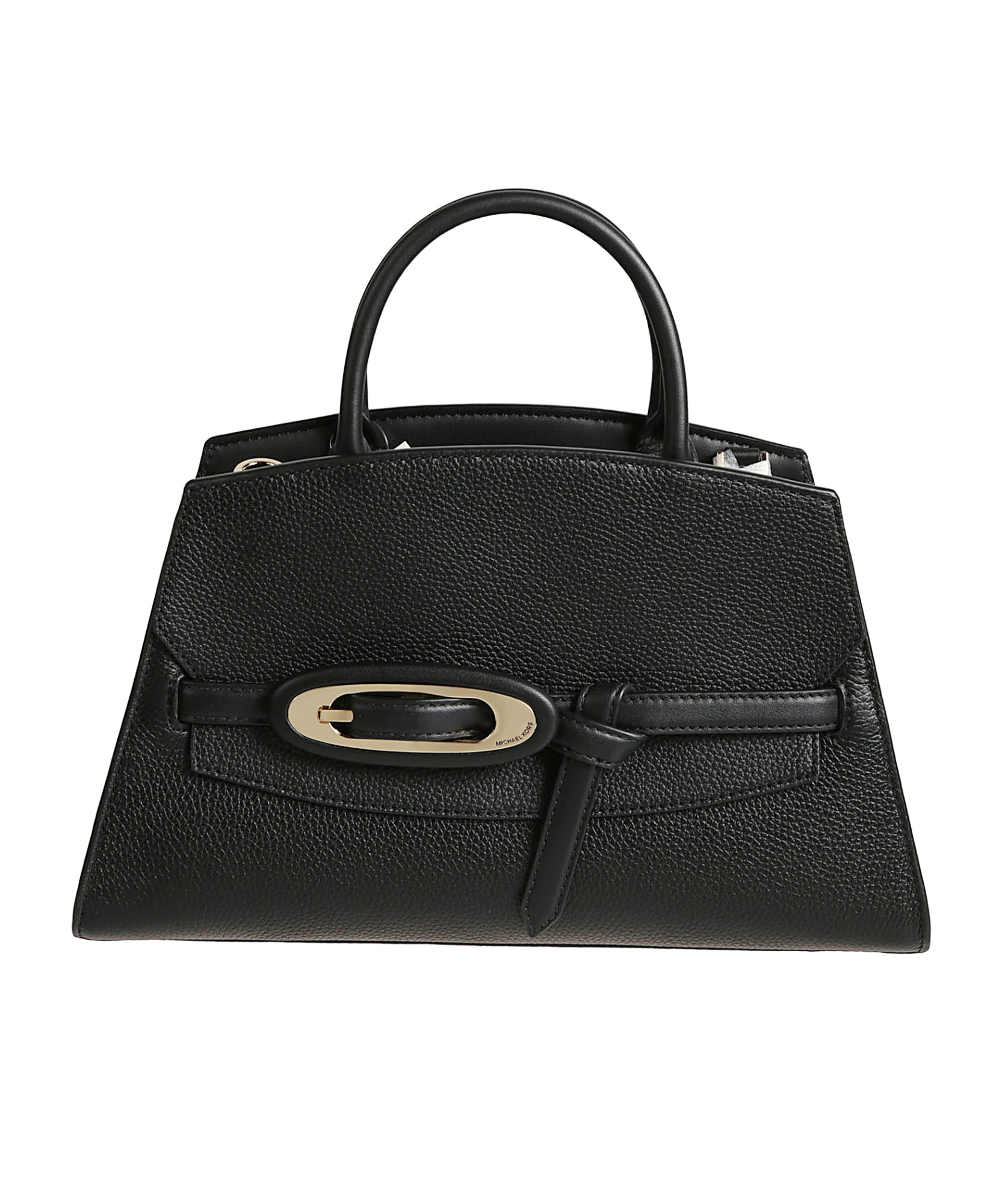Michael Kors Medium Cornelia Buckle Satchel Bag In Black