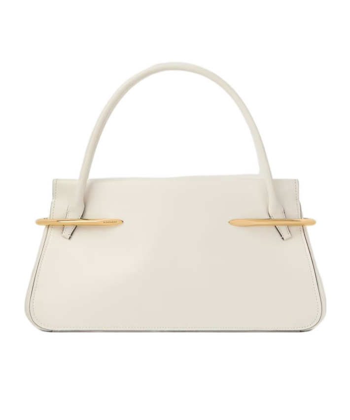 Givenchy Medium Structured Leather Handbag With Top Handle In White