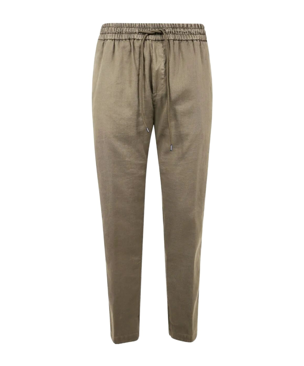 Dondup Yuri Textured Fabric Elastic Waistband Trousers In Metallic