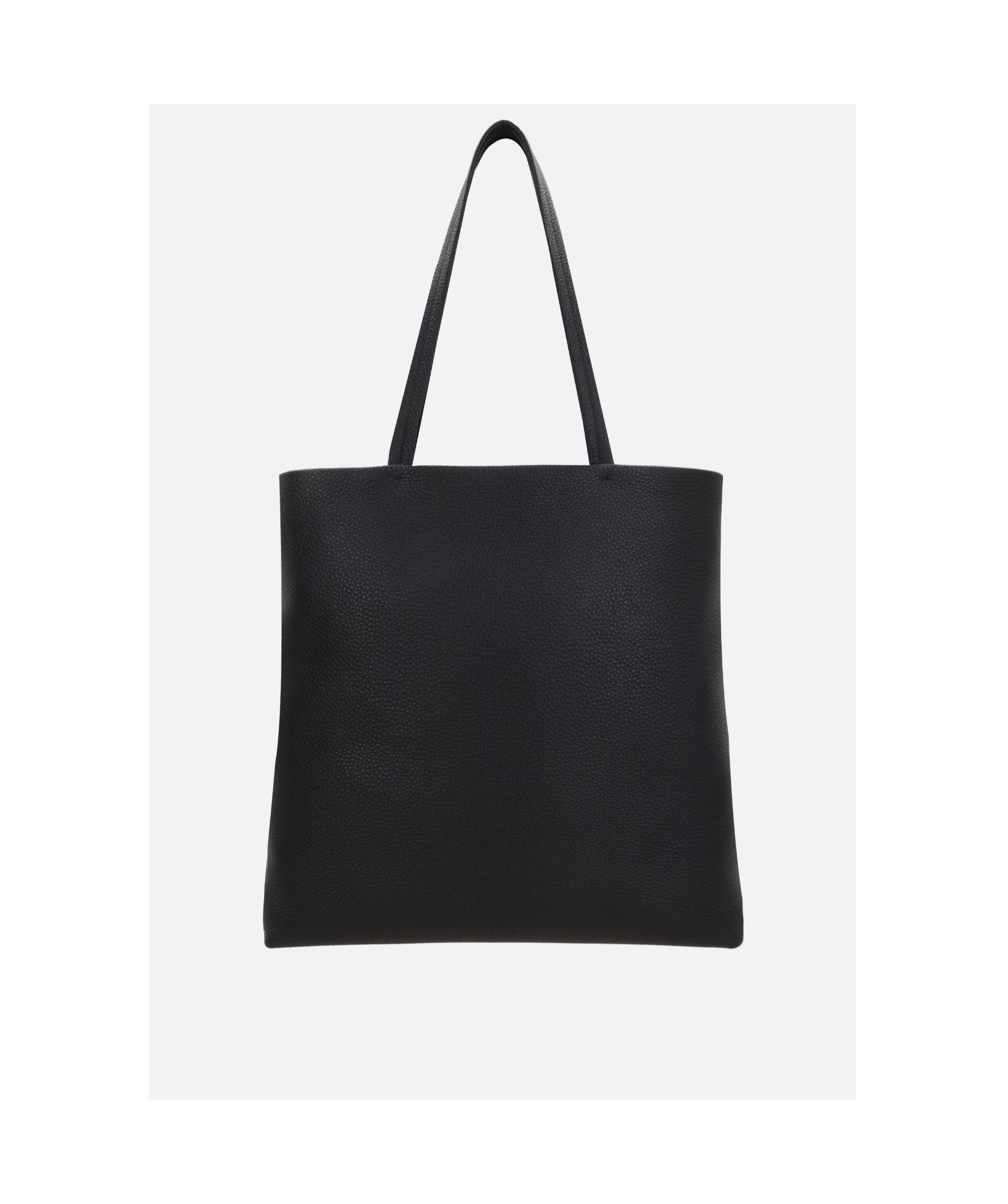 Prada Large Leather Tote Bag In Black