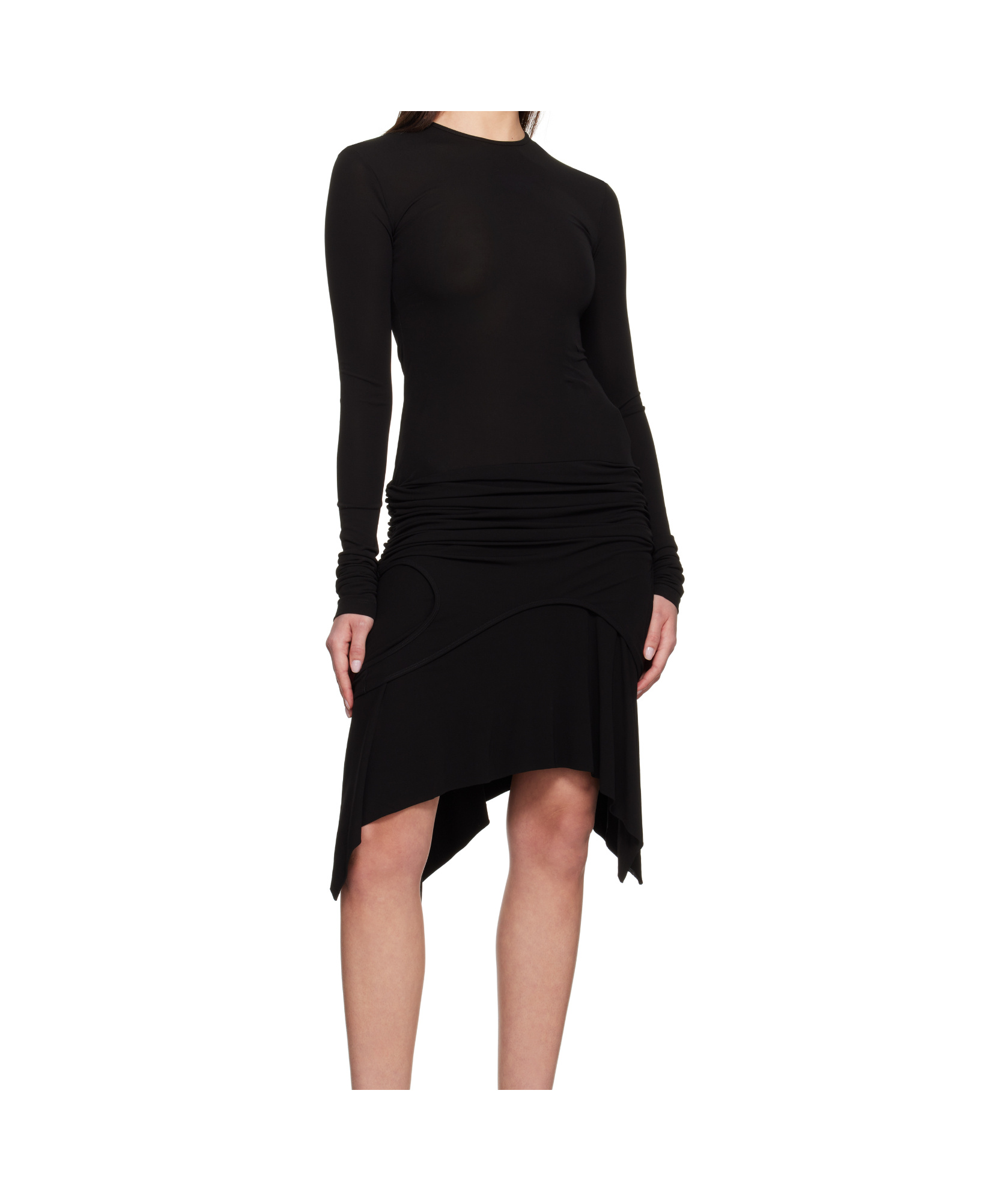Acne Studios Black Long Sleeve Midi Dress In Black