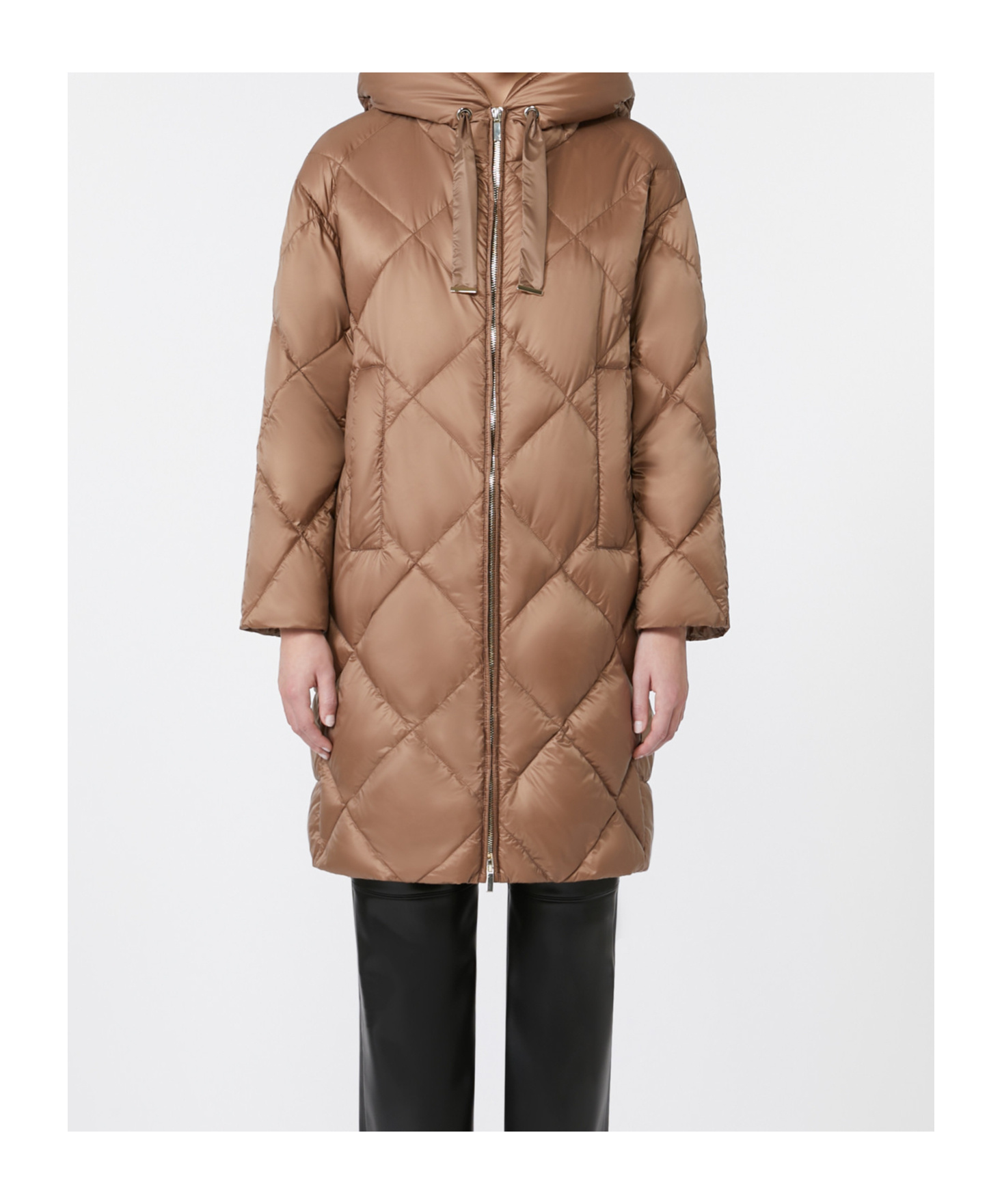 Max Mara Down Jacket In Iridescent Water-repellent Fabric In Brown