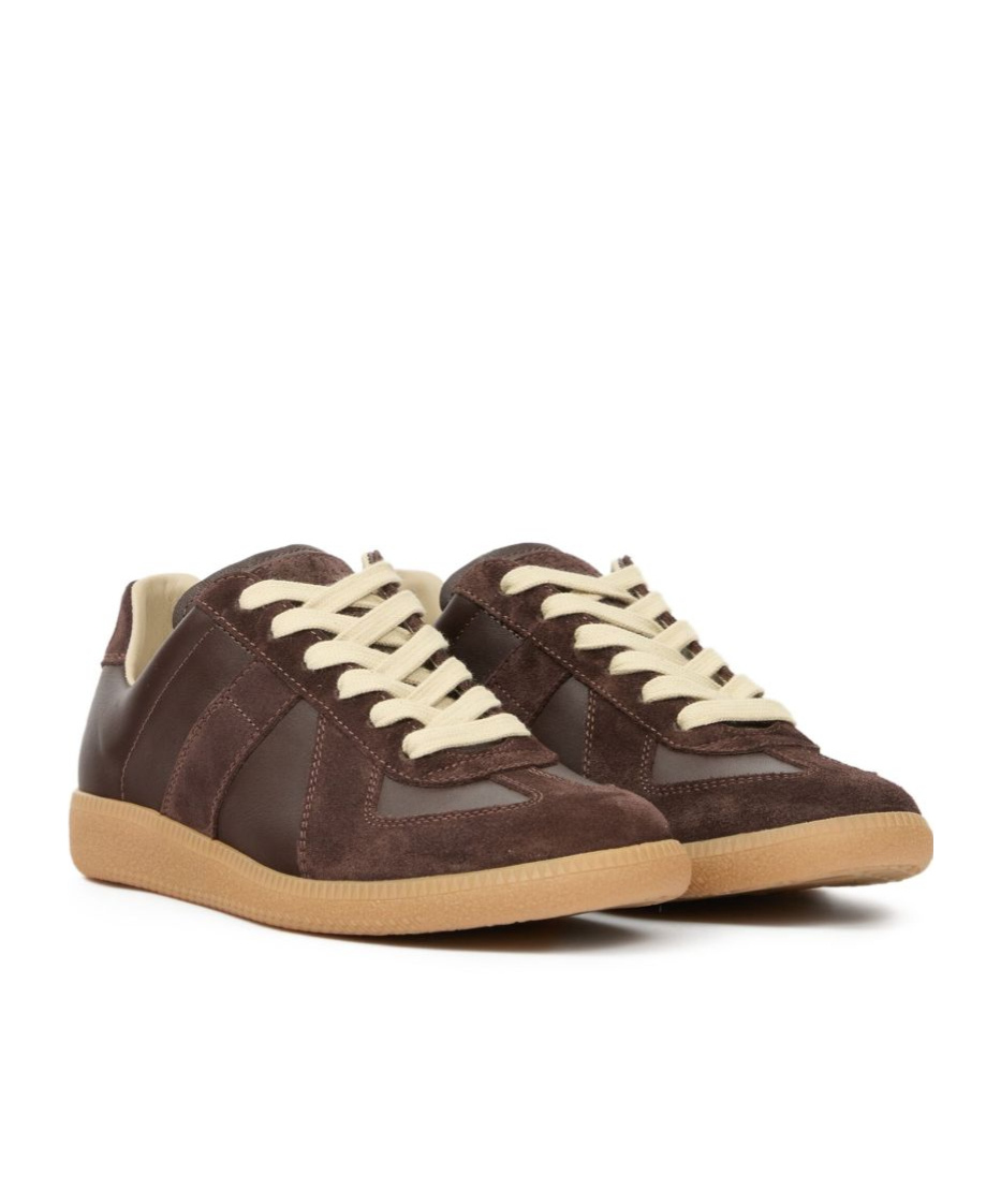 Maison Margiela Dark Brown Replica Sneakers In Brown
