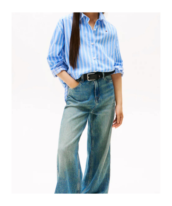 Tommy Hilfiger Striped Long-sleeve Shirt In Blue