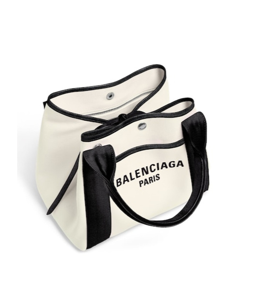Balenciaga Blackwhite Biarritz S Shopping Bag In White