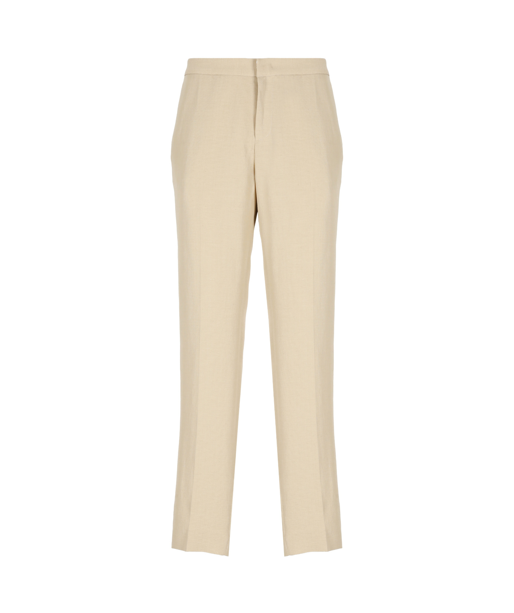 Fabiana Filippi Beige Viscose And Linen Pants In Nude